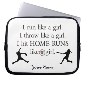 Girls Softball Laptop Sleeve