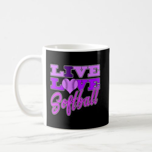 Girls Softball Live Love All Purple Gift Great Tee Coffee Mug
