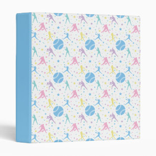 Girls Softball Player Stars 3 Ring Binder