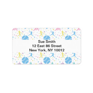 Girls Softball Player Stars Label