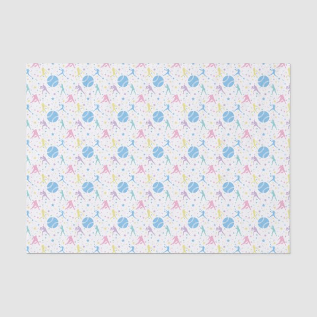 Girls Softball Player Stars Tissue Paper (Front)
