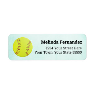 Girls Softball Sports Logo Label