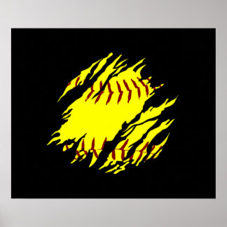 Girls Softball Stitches Fastpitch Gear Poster