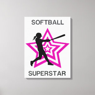 Girls Softball Superstar  Canvas Print