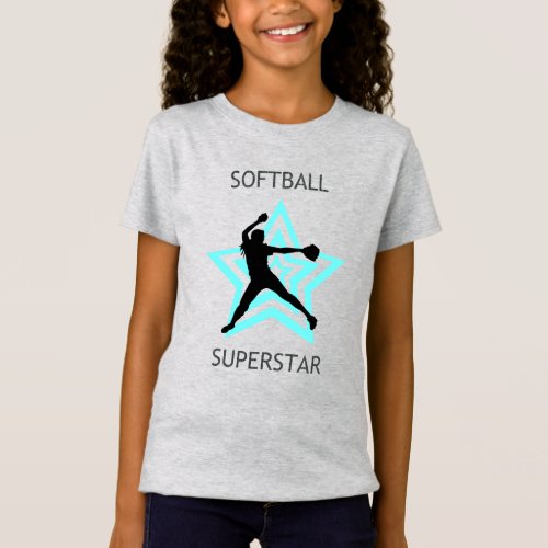 Girls Softball Superstar T_Shirt