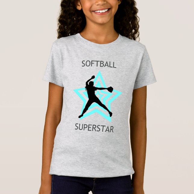 Girls Softball Superstar T-Shirt (Front)