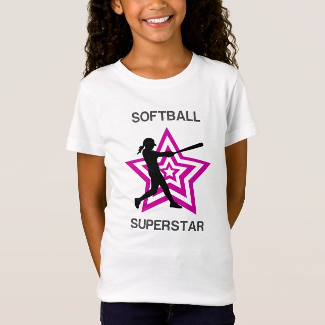 Girls Softball Superstar T-Shirt (Front)