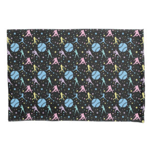 Girls Softball - Women Players with Stars Pillow Case