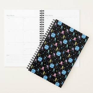 Girls Softball - Women Players with Stars Planner