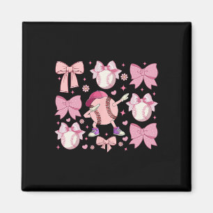 Girls Softll Coquette Bow Softll Mom Mothers Day Magnet