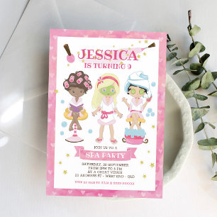 Girls Spa Birthday Party Celebration Invite
