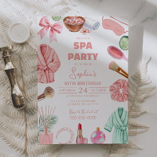 Girls Spa Birthday, Spa Party Birthday Glam Party Invitation