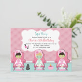 Girls Spa Invitation Pamper party Invite (Standing Front)