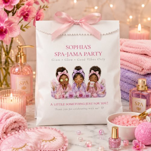 Girls Spa-Jama Pink Purple Birthday Favor Bag