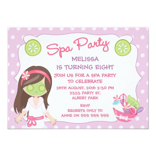 S Spa Party Birthday Invitation Zazzle