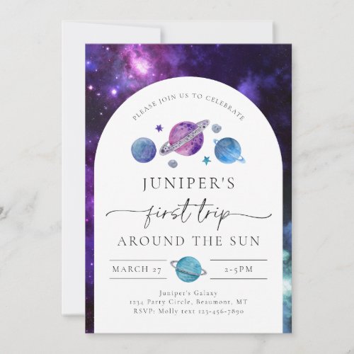 Girls Space Birthday Invitation  Space Birthday