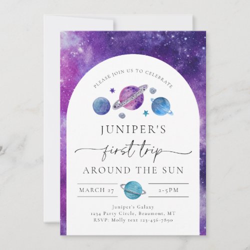 Girls Space Birthday Invitation  Space Birthday