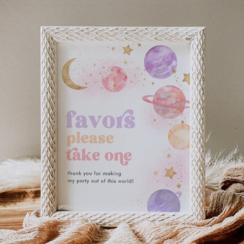 Girls Space Party Favors Sign