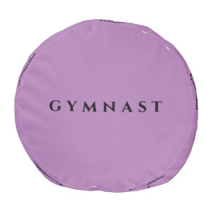 Girls Sparkle Gymnastics Personalized Purple Pouf