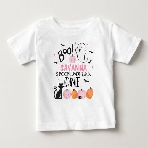 Girls Spookacular One Halloween 1st Birthday Shirt