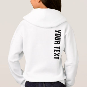Girls Sport Clothing Back Print Add Name Text Hoodie