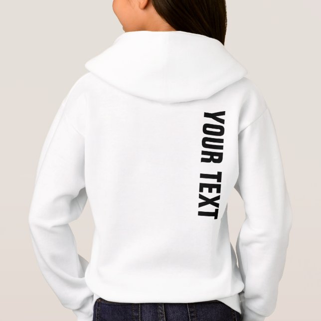 Girls Sport Clothing Back Print Add Name Text Hoodie (Back)