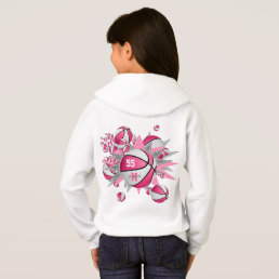 girls sports apparel pink white basketball blowout hoodie