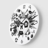 girls sports room decor soccer ball blowout large clock (Angle)