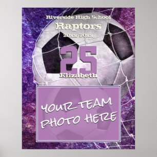 Girls' sports team photo end of soccer season poster