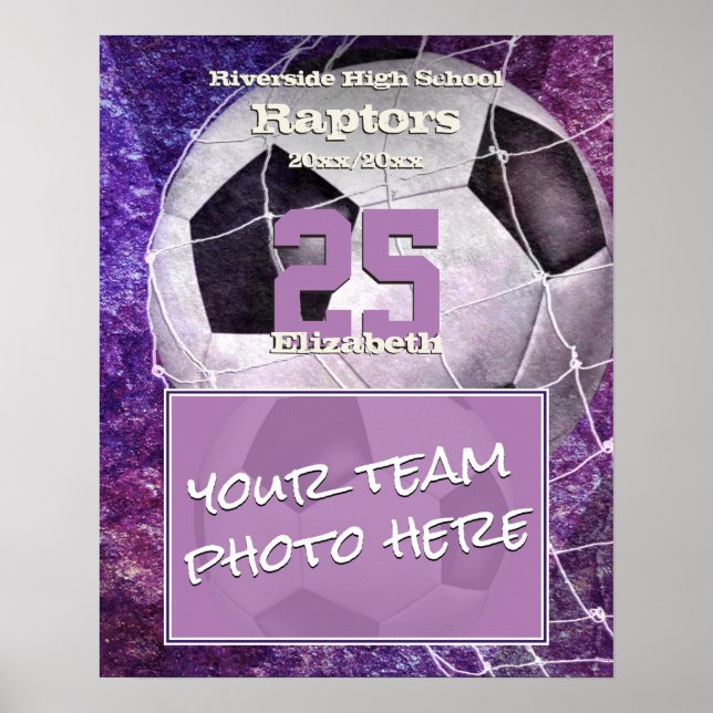 Girls' sports team photo end of soccer season poster (Front)