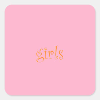girls square sticker