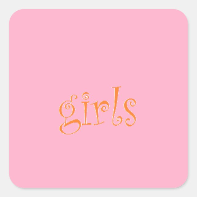 girls square sticker (Front)