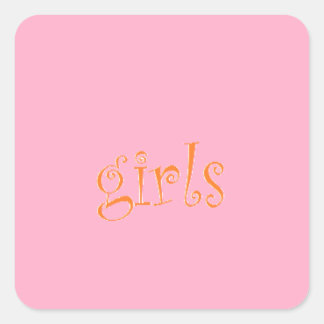 girls square sticker