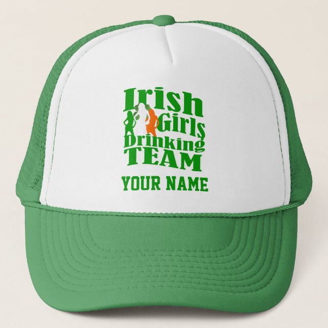 Girls St Patrck's day drinking team Trucker Hat (Front)