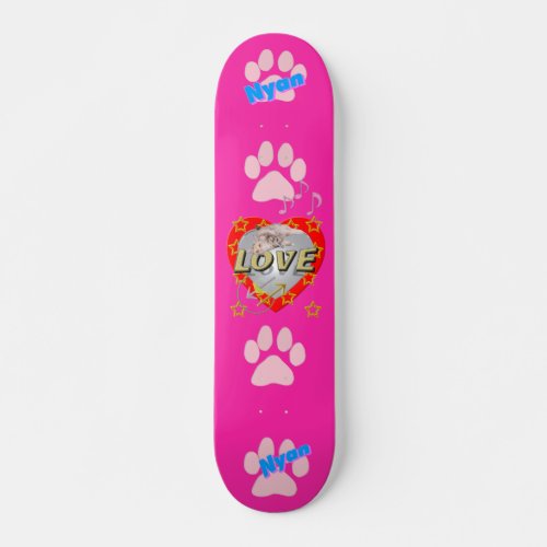 Girls Star  LOVE Nyan Pink Skateboard