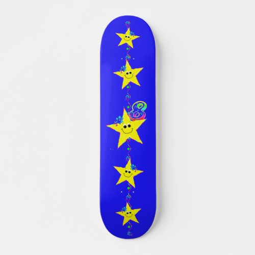 Girls Stars Number 8 Skateboard