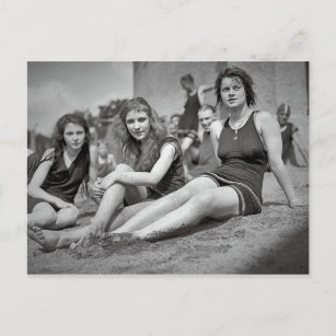 Girls Sunbathing, 1920s Vintage Postcard