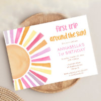 Girls Sunshine First Trip Around the Sun birthday