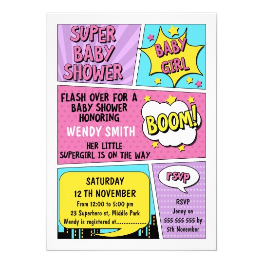 S Superhero Baby Shower Invitation Zazzle