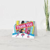 Girls Superhero Birthday Thank You Cards