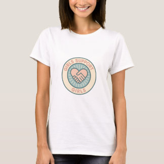 Girls Support Girls Handshake Badge Feminist T-Shirt