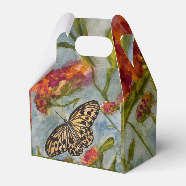 Girls Sweet Butterfly Birthday Favor Box (Front Side)