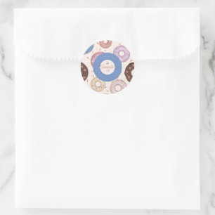 Girls Sweet Donut Pastel Birthday Classic Round Sticker