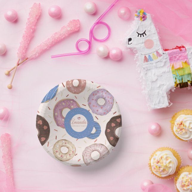 Girls Sweet Donut Pastel Birthday Paper Bowls (Party)