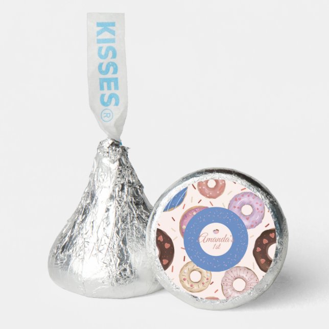 Girls Sweet Donut Pastel Birthday Party Treat Hershey®'s Kisses® (Front)