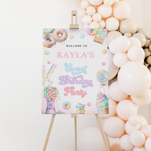 Girls Sweet Pastel Candy Land Ice Cream Welcome Foam Board (Creator Uploaded)