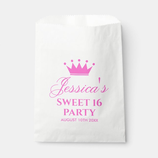 Girl's sweet sixteen 16th Birthday party custom Favor Bag (Front)