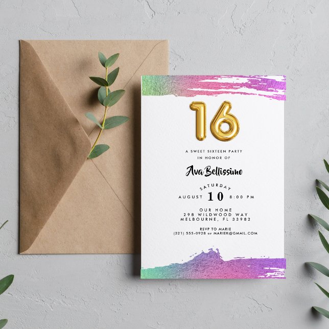 Girls Sweet Sixteen 16th Birthday Photo Invitation (Creator Uploaded)