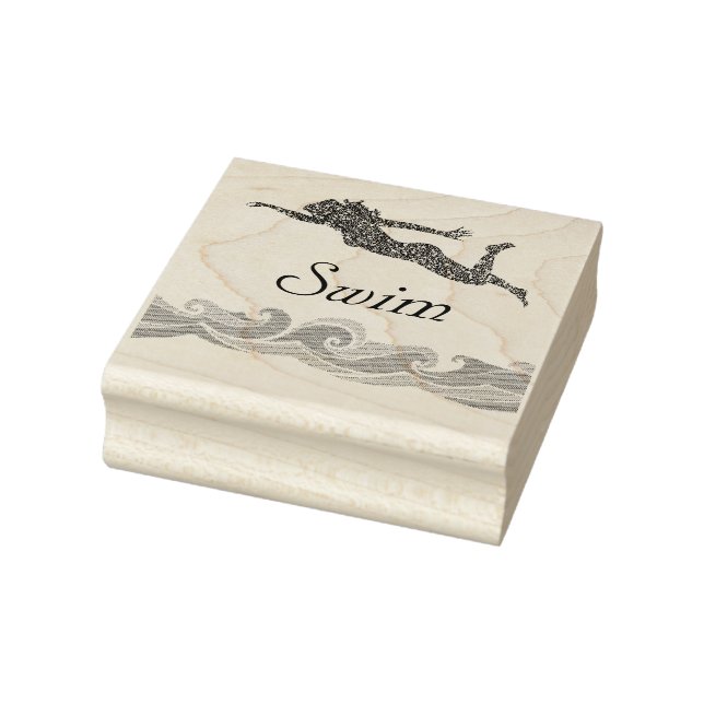 Girls Swim Wood Art Stamp (Stamp)