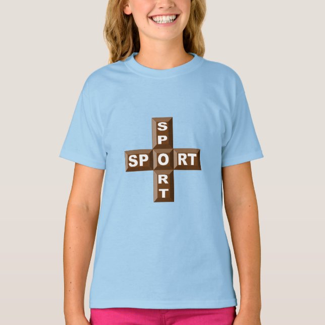 Girls  T-Shirt  blue  CHOCOLAT  SPORT  (Front)